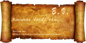 Bacskai Valéria névjegykártya