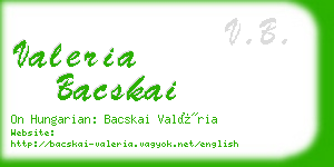 valeria bacskai business card